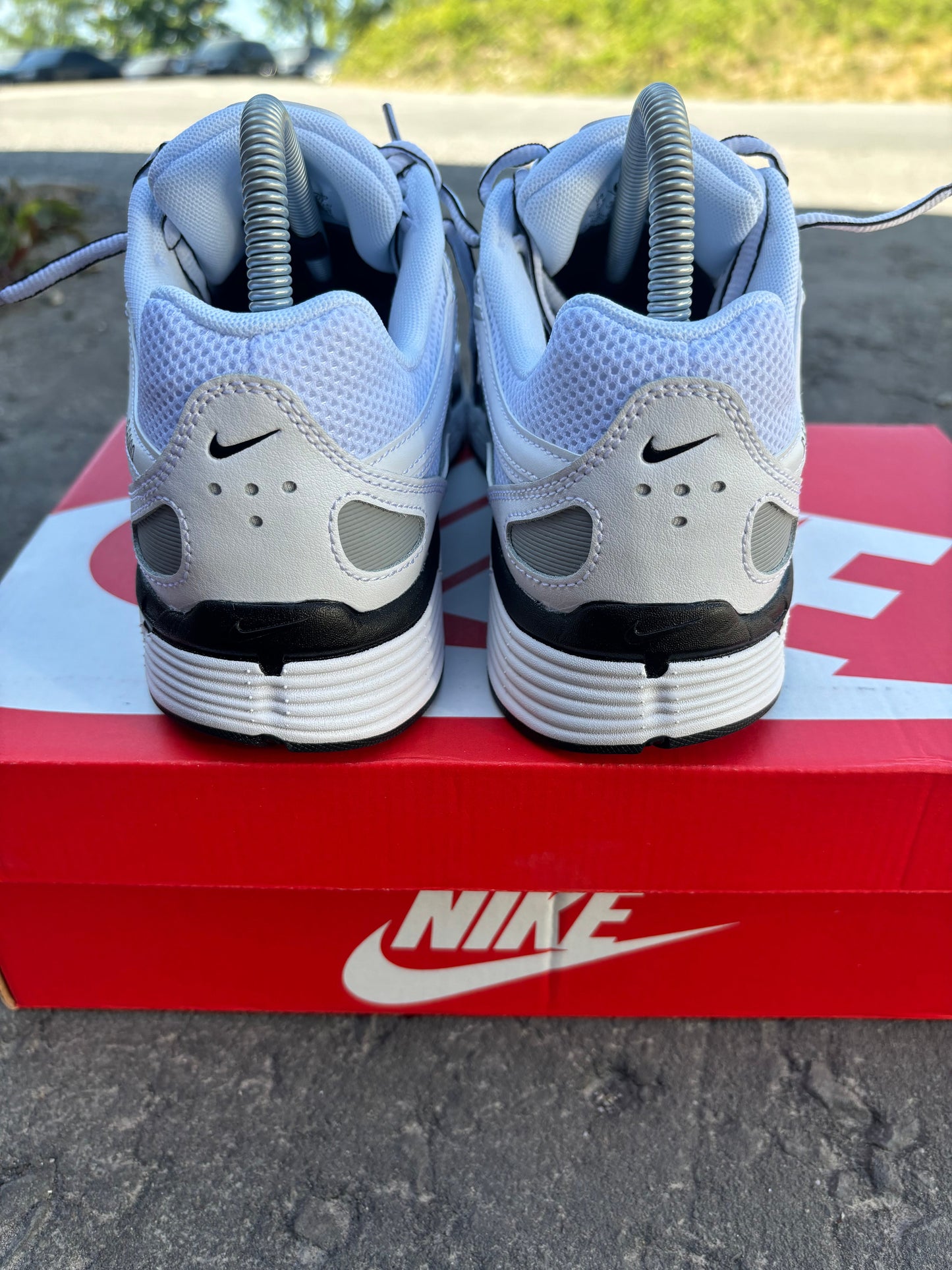 Nike P-6000 White Metallic Silver Black