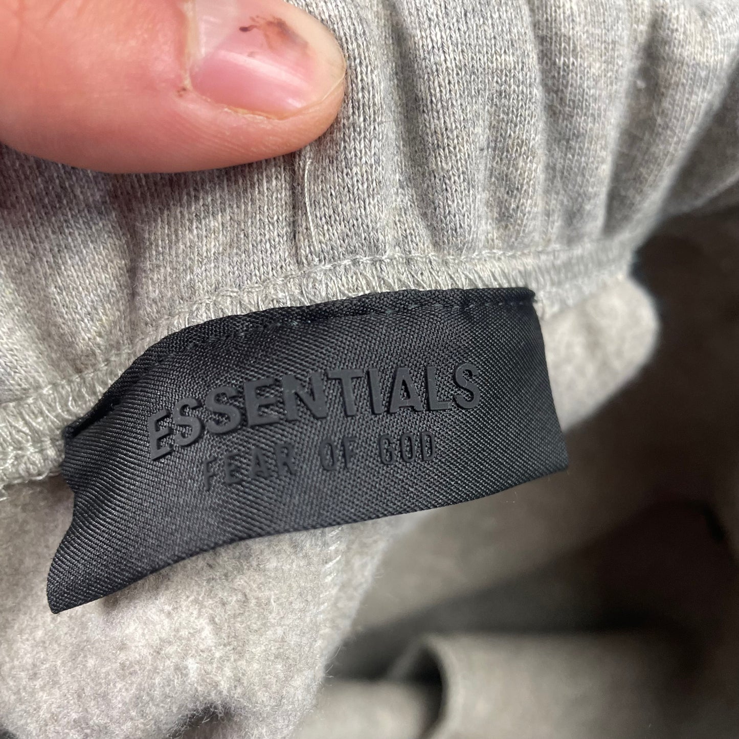 Essentials Fear Of God Joggers Grey - Red logo