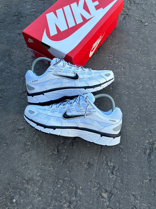Nike P-6000 White Metallic Silver Black