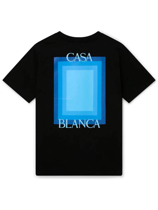 Casa Blanca Logo Degrade Screen Printed T-shirt Black