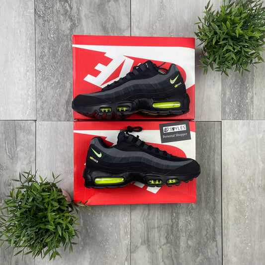 Nike Air Max 95 Retro Logo Black Grey Volt Neon - Size UK10 (CV1635-002)