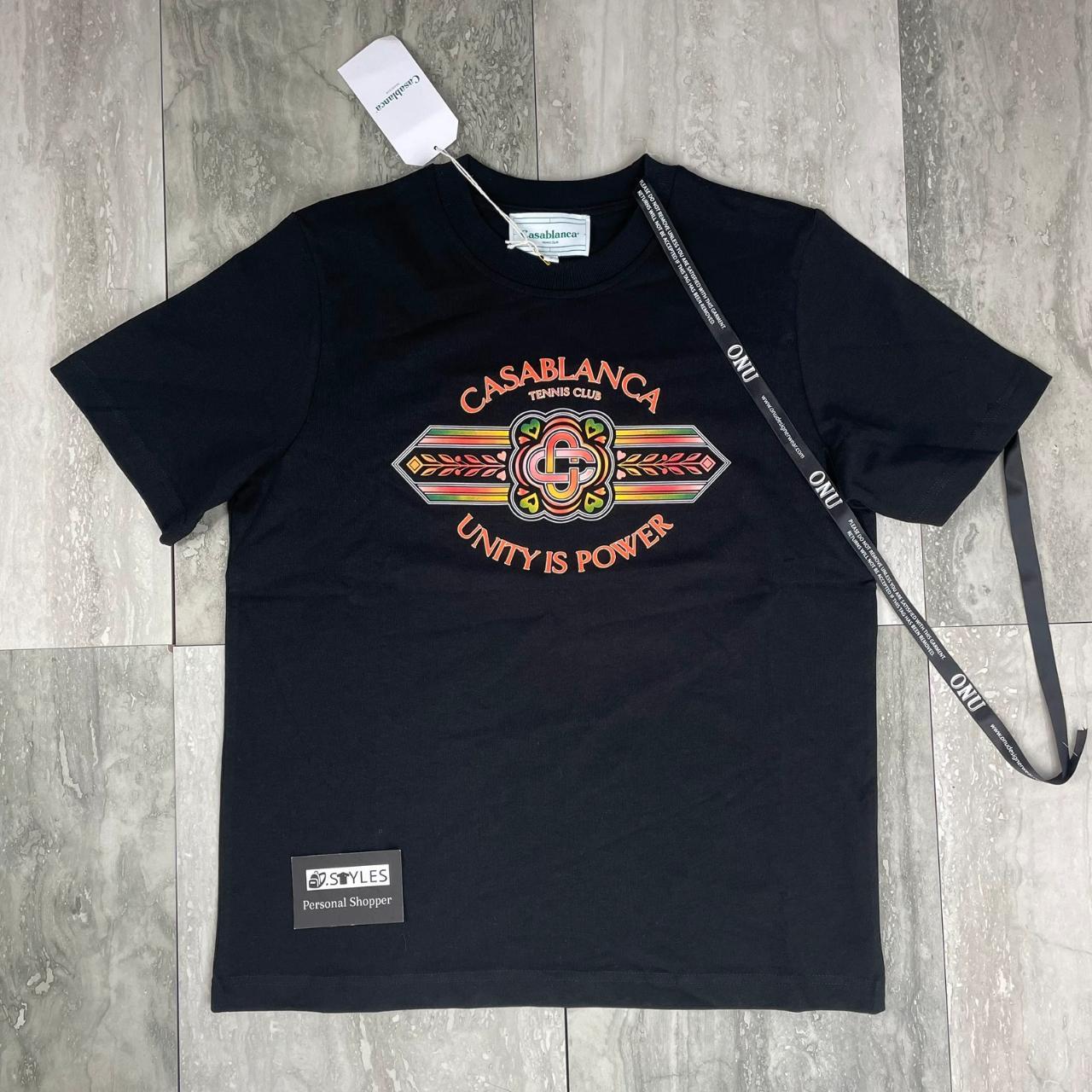 Casablanca T-shirt front print - Red/Black - Small