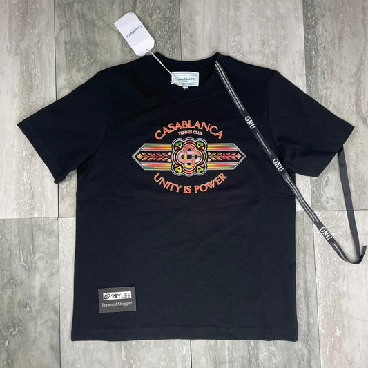 Casablanca T-shirt front print - Red/Black - Small