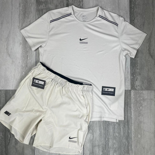 Nike Miler Short Set - Off white - Medium
