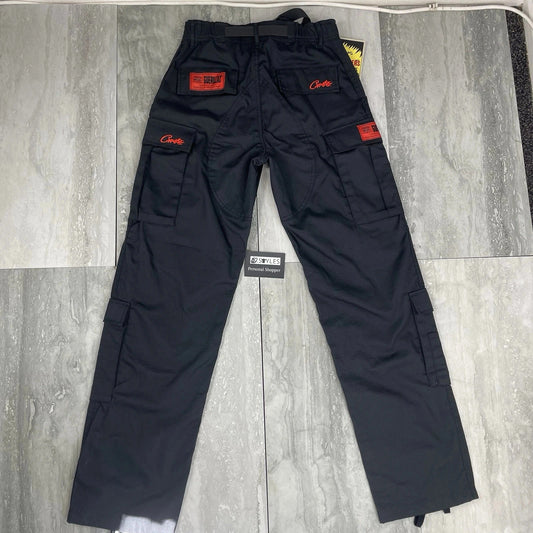 Corteiz Black/Red Guerillaz Cargos