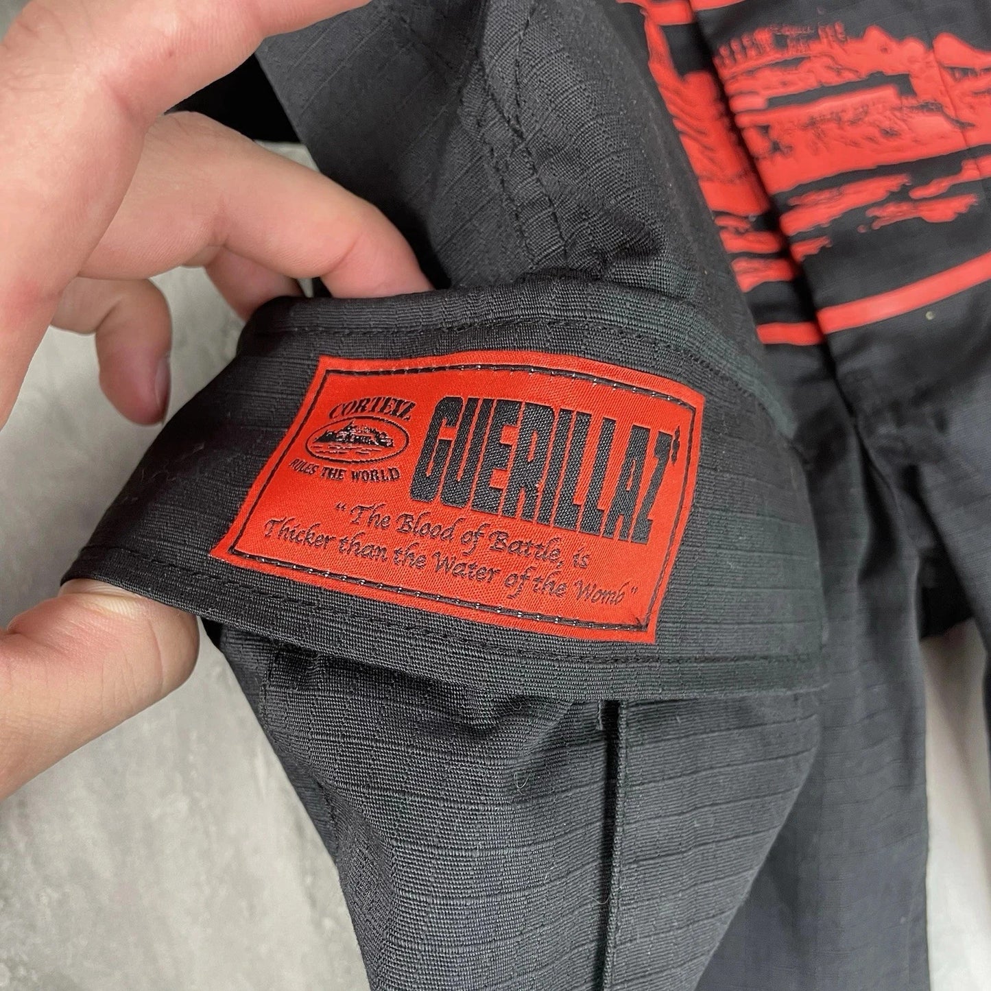Corteiz Black/Red Guerillaz Cargos
